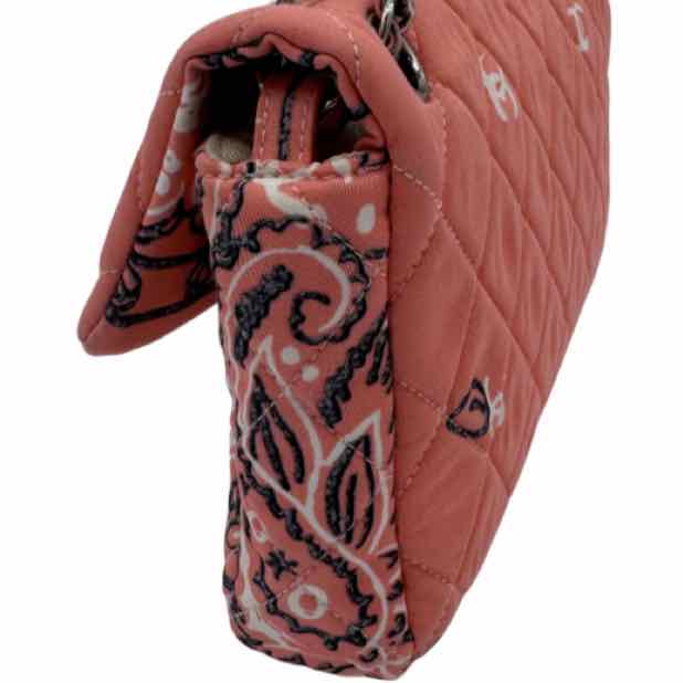 CHANEL Small Camellia Bandana Flap Chain Shoulder Bag Pink Silver HW (Pre-Owned)