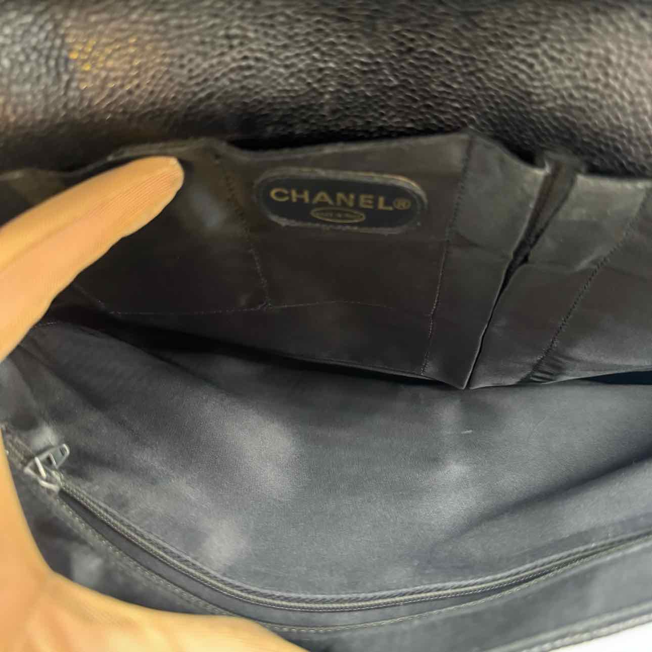 CHANEL Vintage Matelasse Cavier Briefcase Black