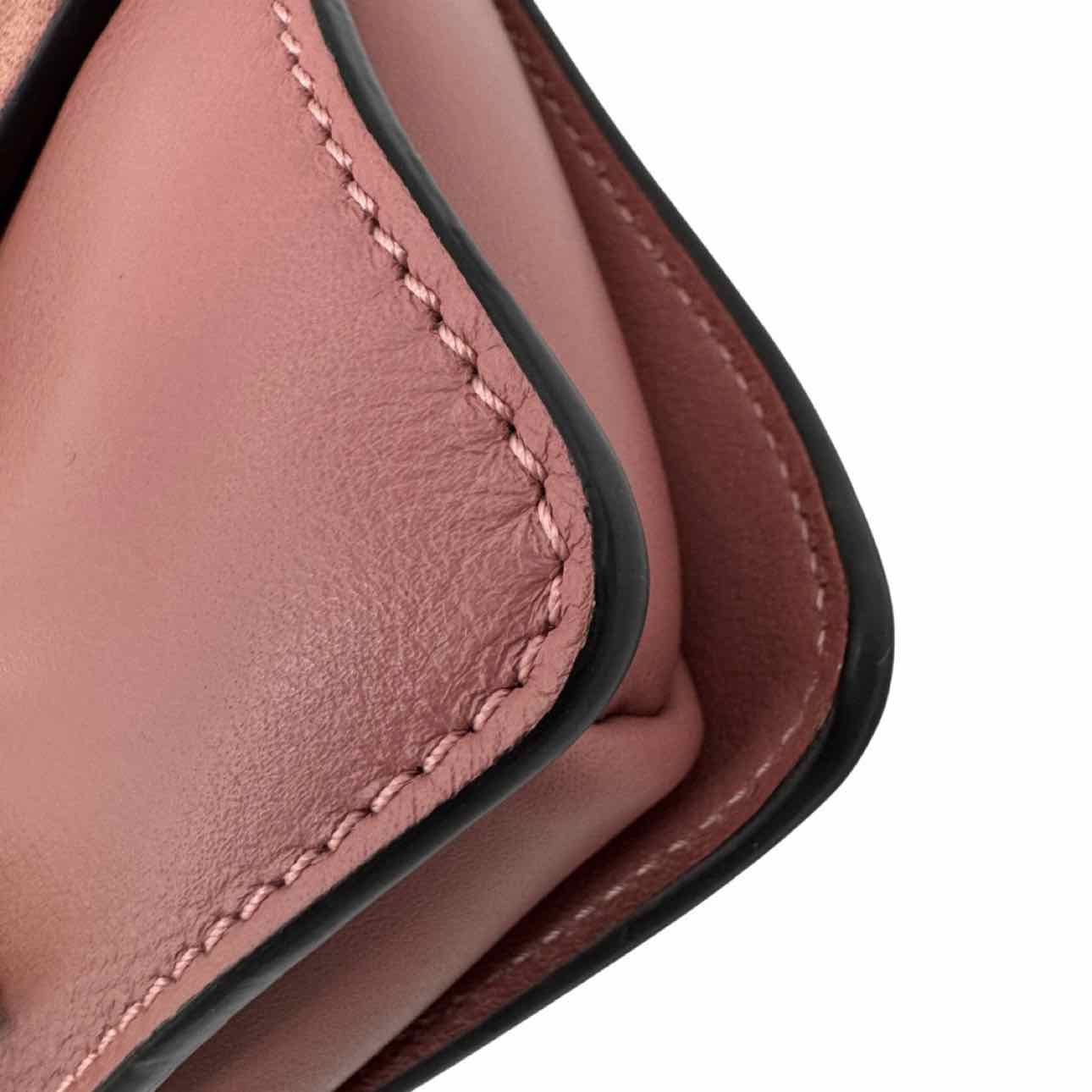 CHLOE Calfskin Leather Small Faye Shoulder Bag Motty Gray