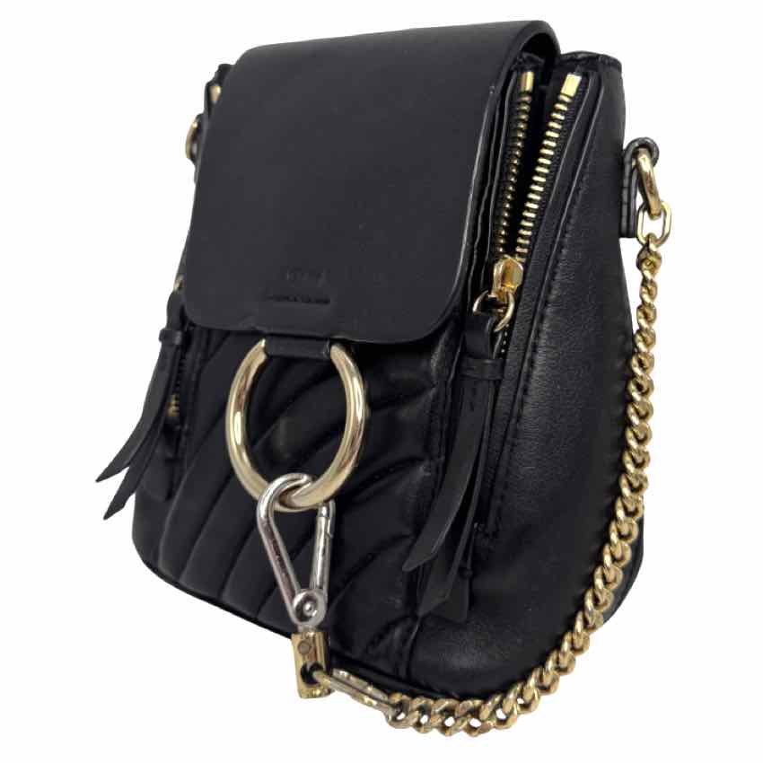 CHLOE Calfskin Quilted Small Faye Black Backpack