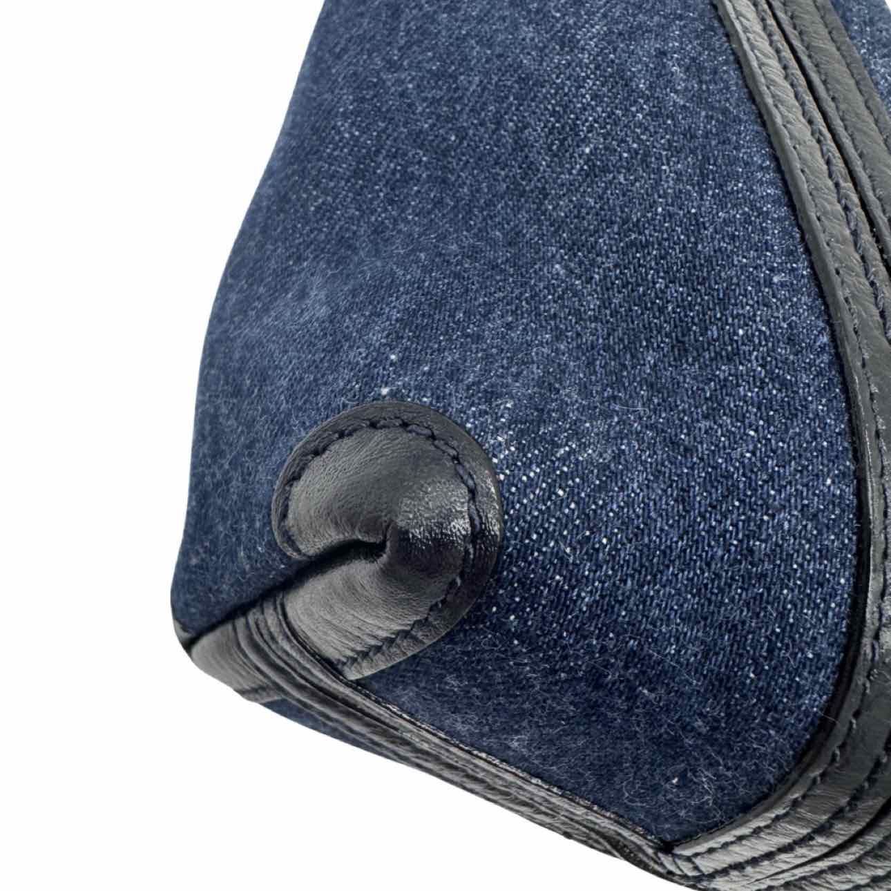CHLOE Leather Trim Denim Small Spin Tote