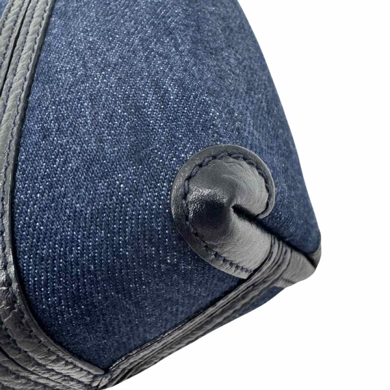 CHLOE Leather Trim Denim Small Spin Tote