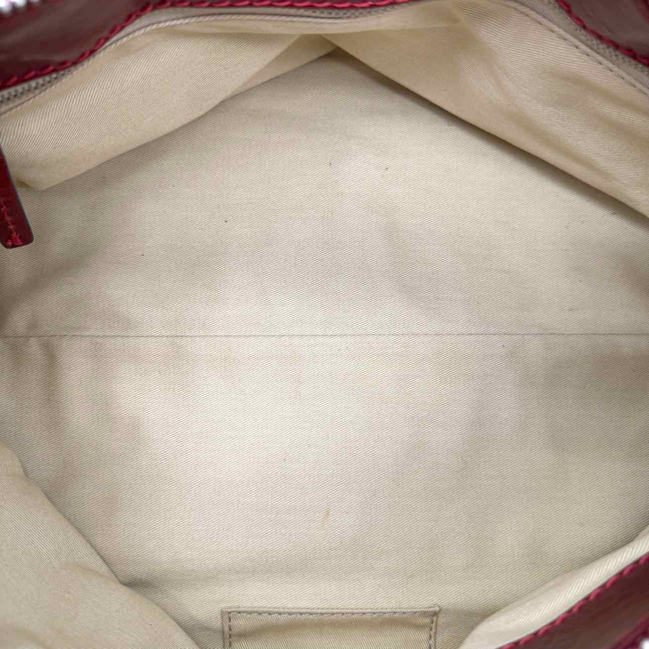 CHLOE Patent Leather Paddington Satchel Red