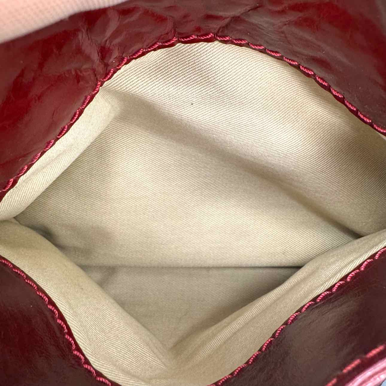 CHLOE Patent Leather Paddington Satchel Red