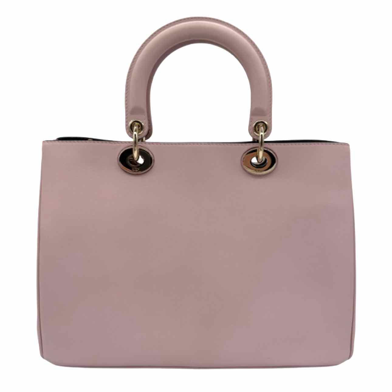 DIOR Calfskin Leather Medium Diorissimo Tote Bag Powder Pink