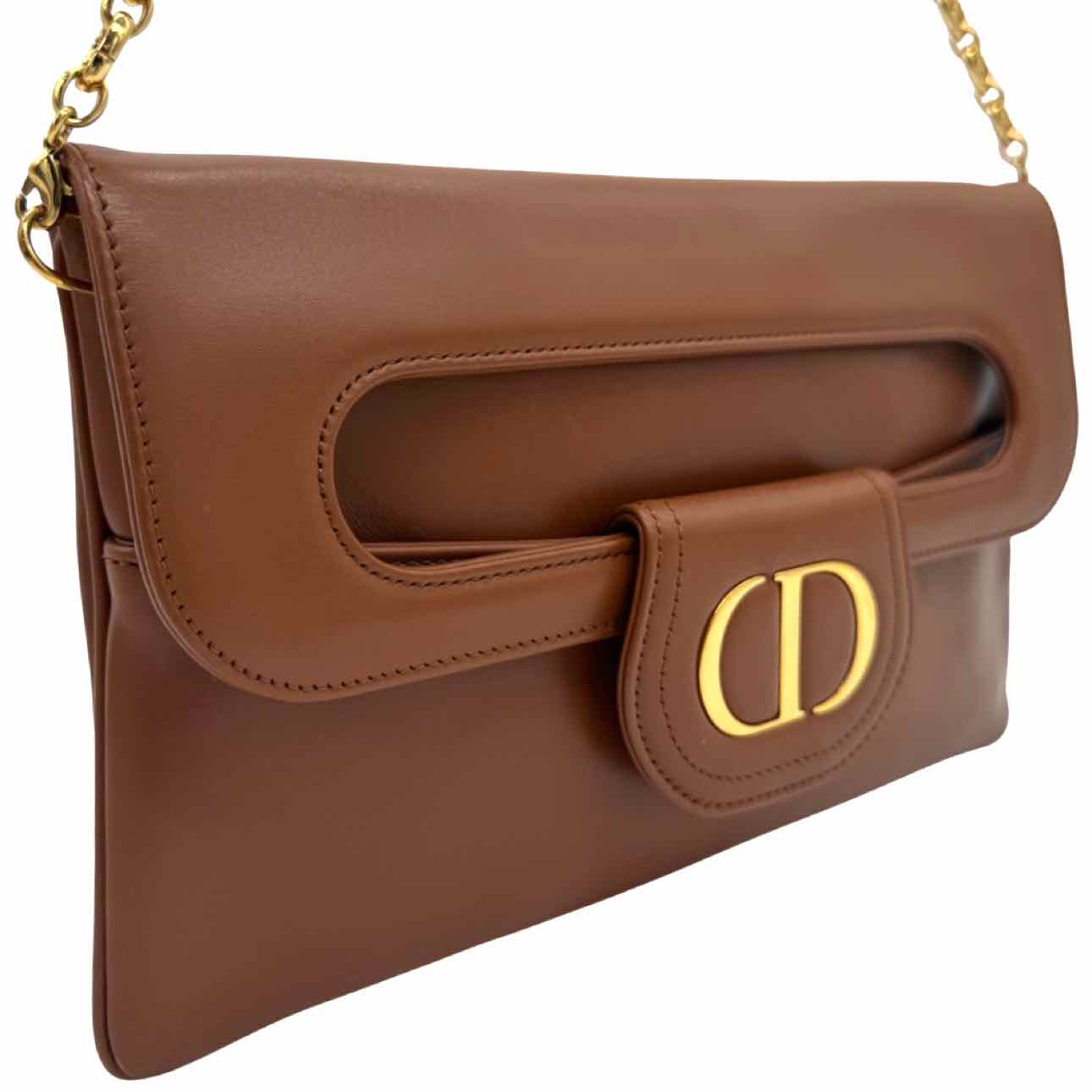 DIOR Calfskin Medium CD DiorDouble Crossbody Clutch