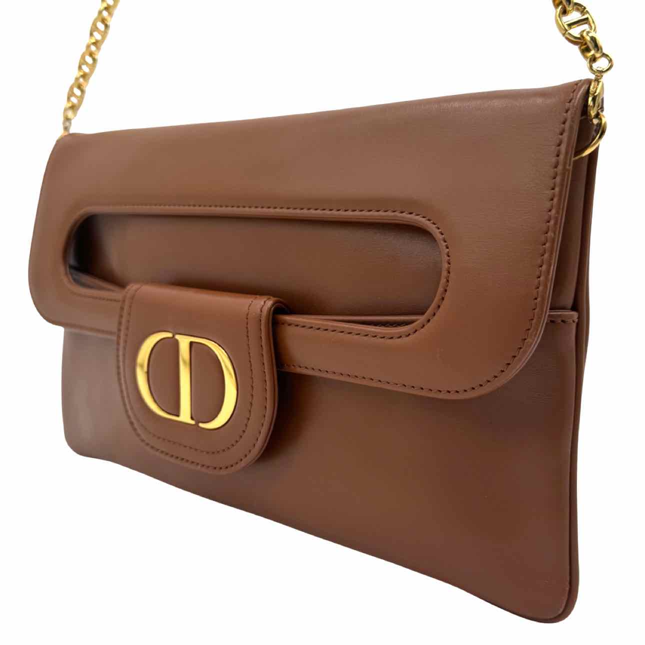 DIOR Calfskin Medium CD DiorDouble Crossbody Clutch