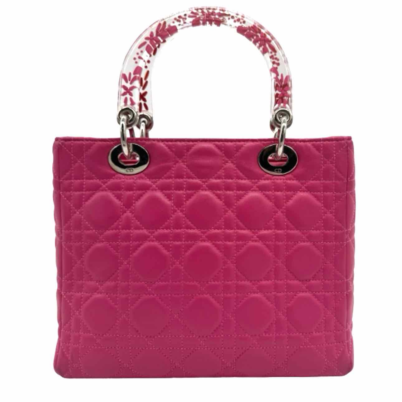 DIOR Cannage Lambskin Medium Lady Dior Tote Pink