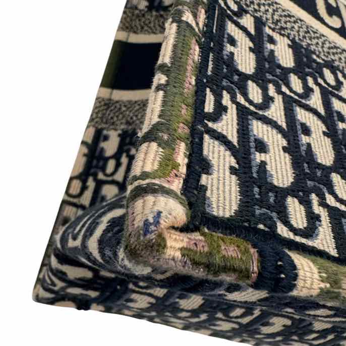 DIOR Canvas Oblique Medium Book Blue Tote Bag