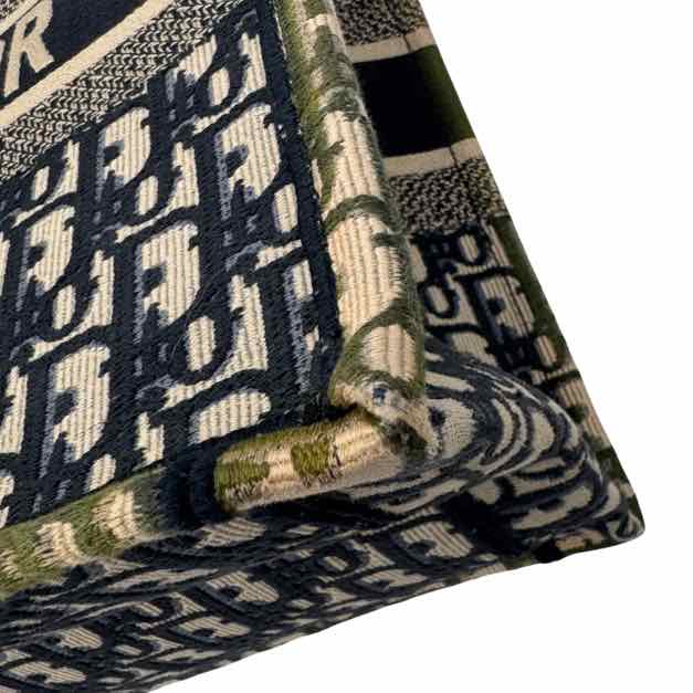 DIOR Canvas Oblique Medium Book Blue Tote Bag