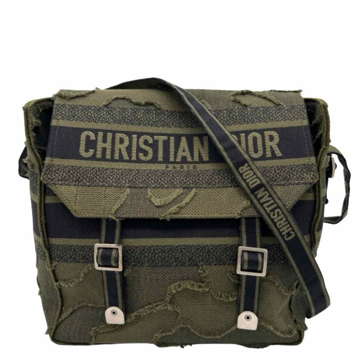 DIOR Embroidered Canvas Diorcamp Messenger Bag Khaki