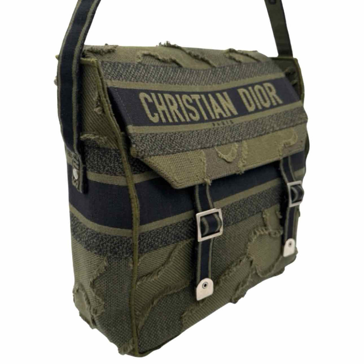 DIOR Embroidered Canvas Diorcamp Messenger Bag Khaki
