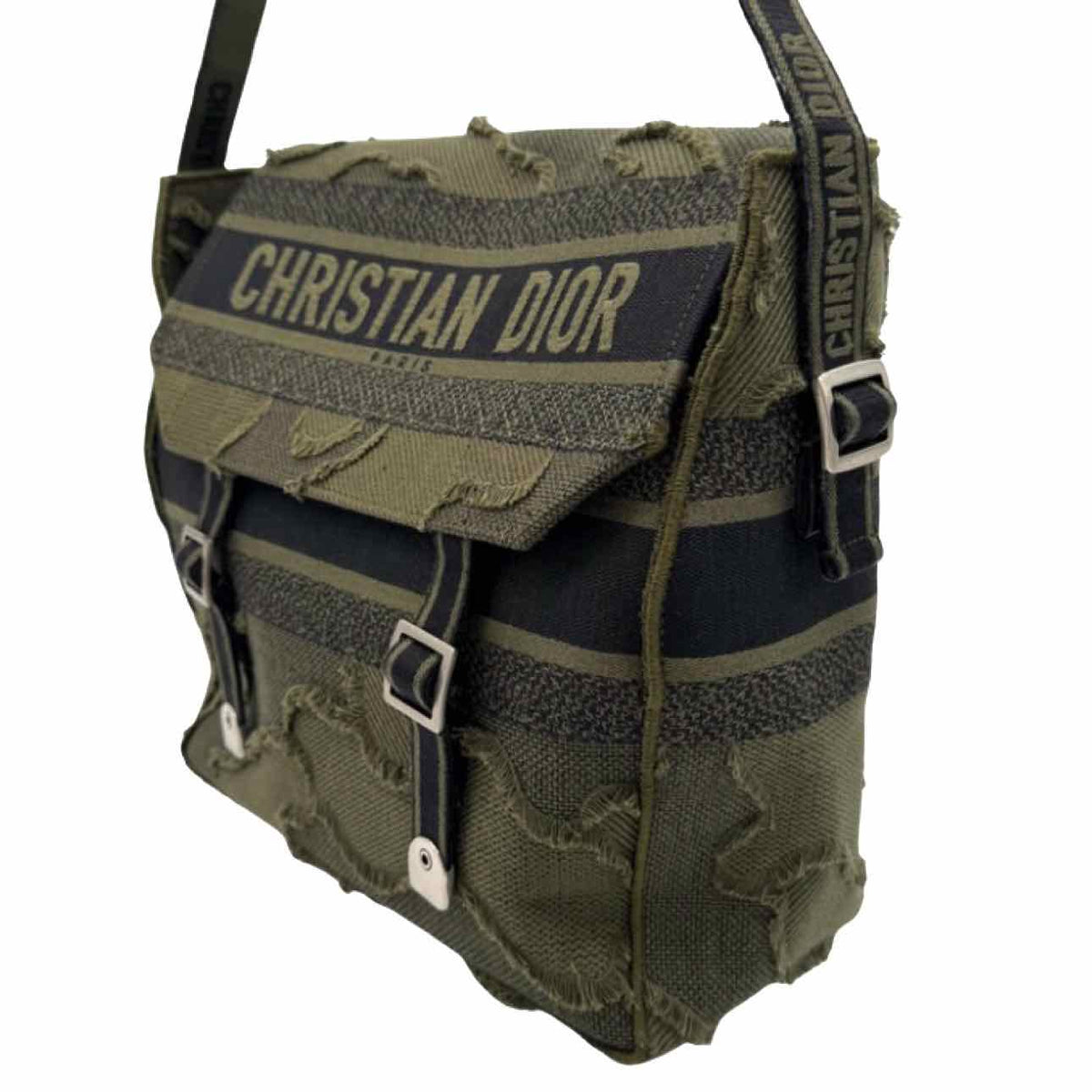 DIOR Embroidered Canvas Diorcamp Messenger Bag Khaki