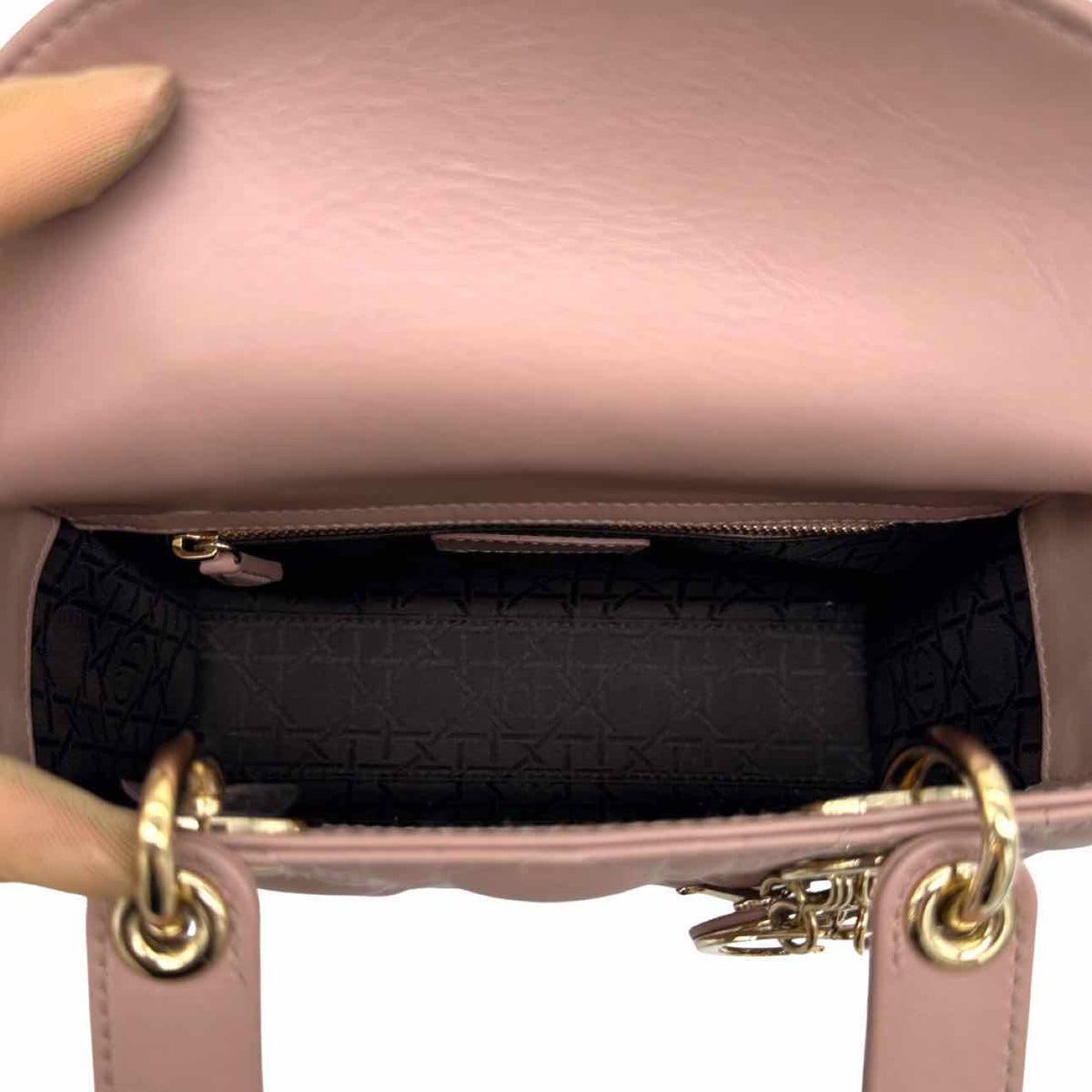 DIOR Lambskin Cannage Leather Small My ABCDior Lady Dior Beige