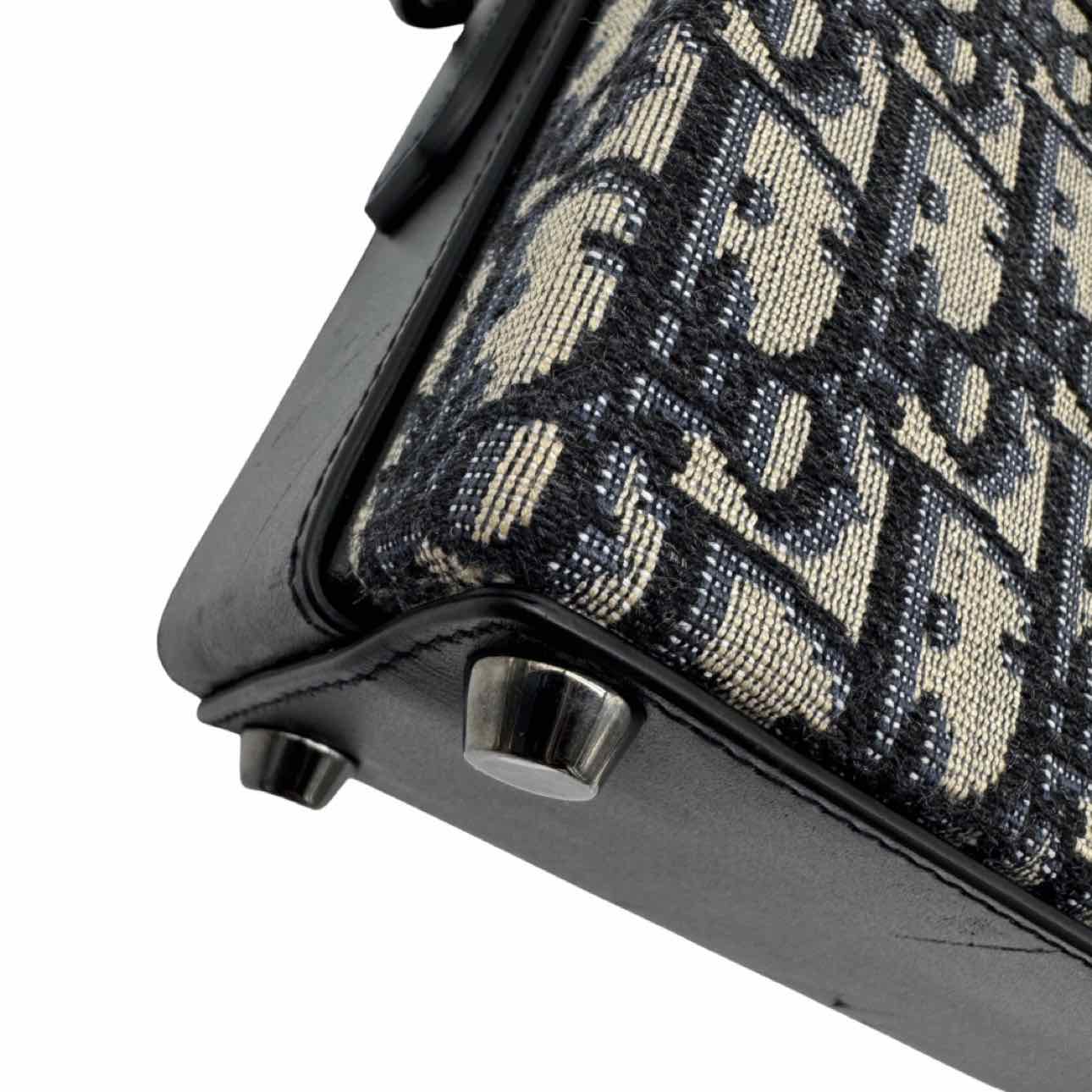 DIOR Oblique Jacquard Lock Handle Messenger Bag Navy/Black