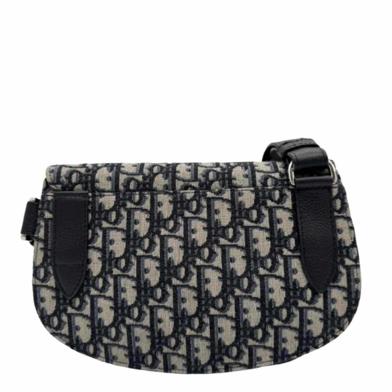 DIOR Oblique Jacquard Saddle Messenger Bag Navy/Black