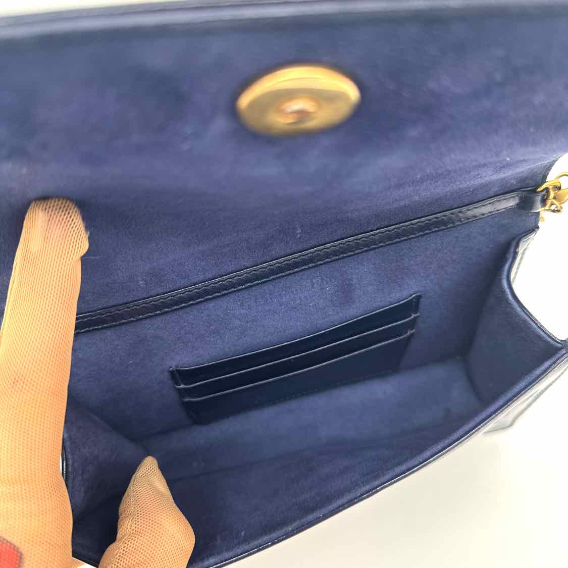 DIOR Patent Leather Studded Diorama Wallet On Chain