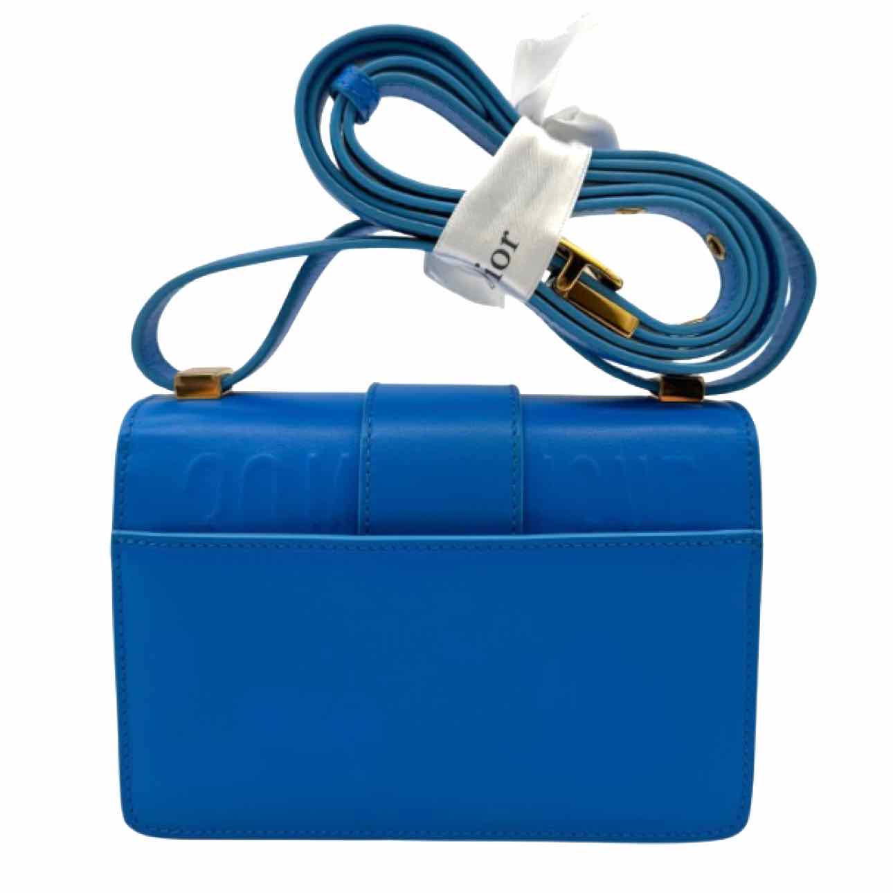 DIOR Smooth Calfskin Mirco 30 Montaigne Flap Crossbody Blue
