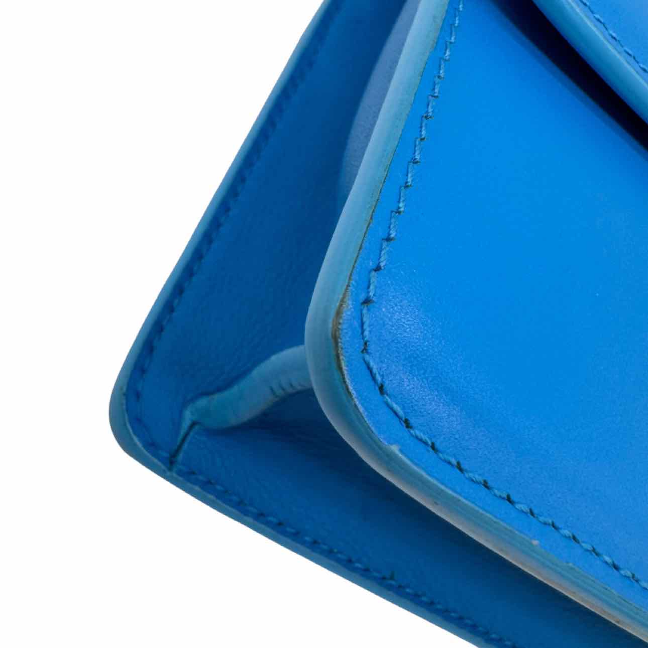 DIOR Smooth Calfskin Mirco 30 Montaigne Flap Crossbody Blue