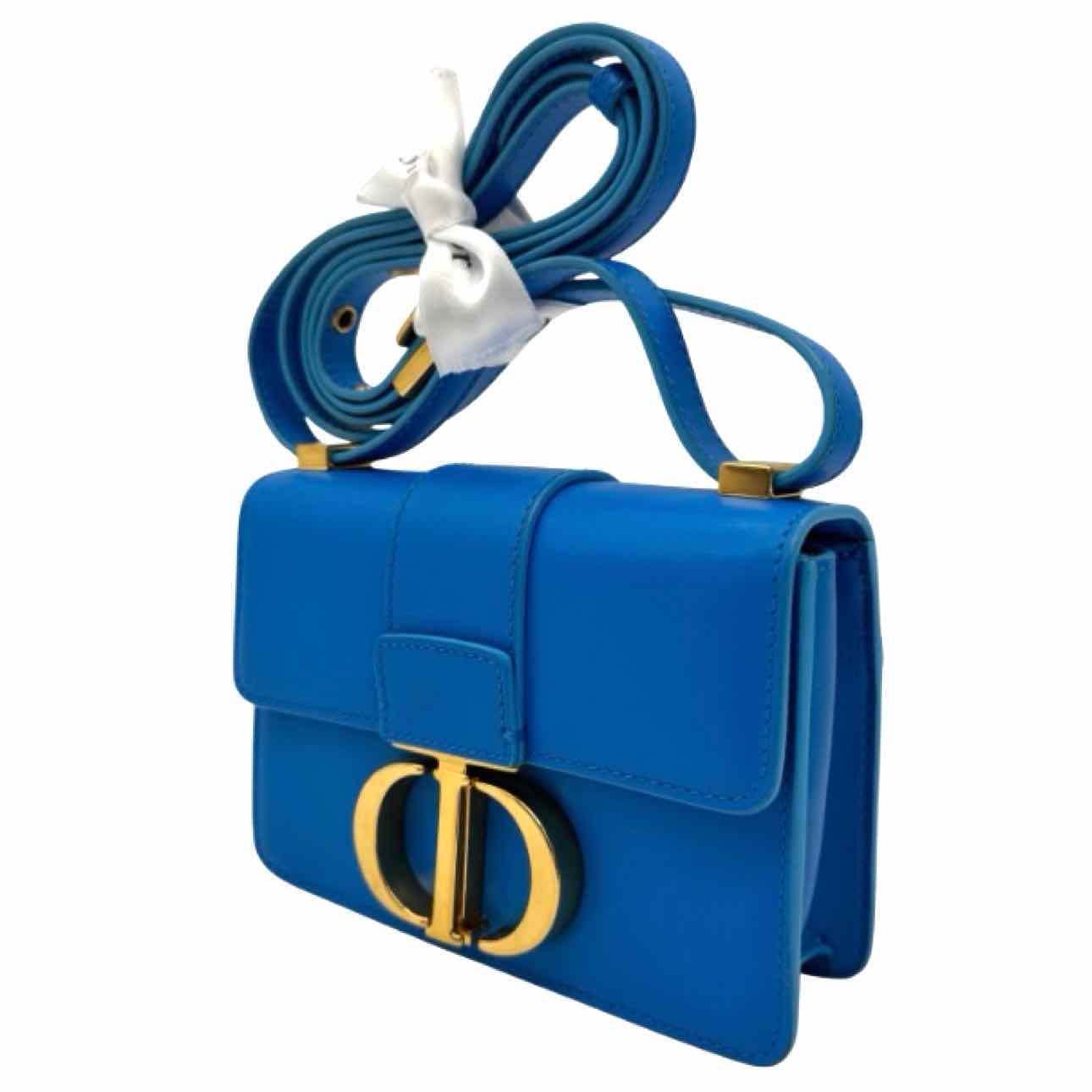 DIOR Smooth Calfskin Mirco 30 Montaigne Flap Crossbody Blue