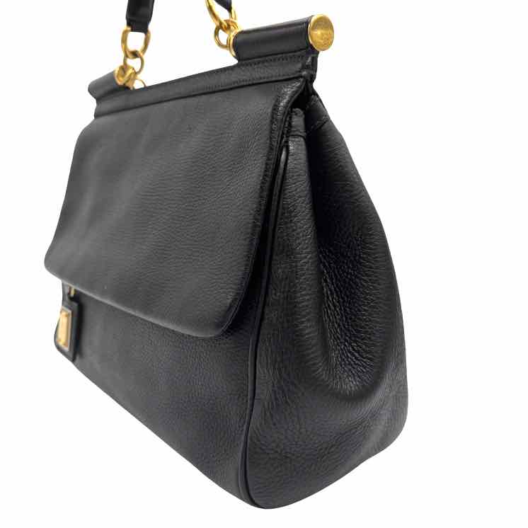 DOLCE & GABBANA Dauphine Large Miss Sicily Satchel Black (Pre-Owned)
