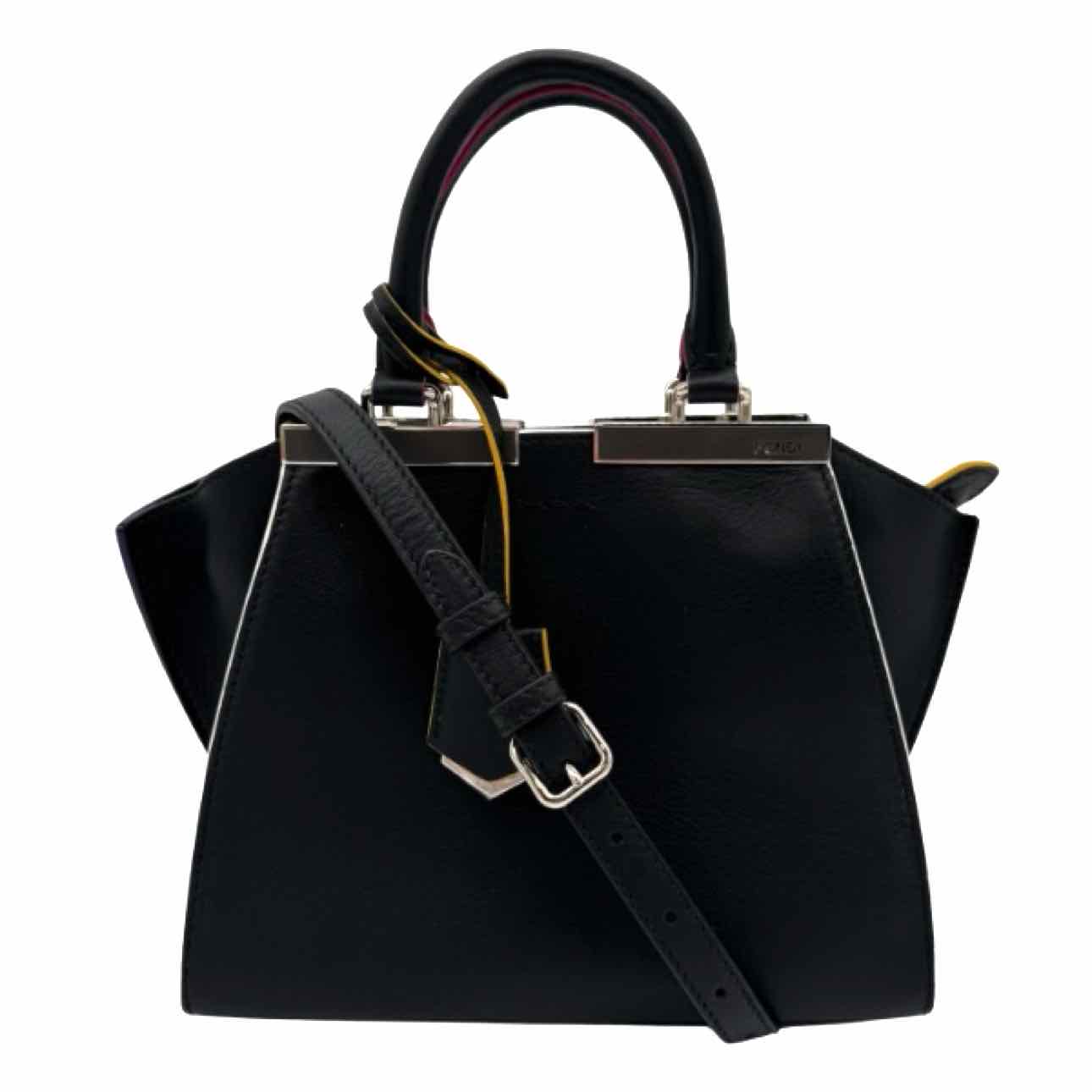 FENDI Vitello Dolce 3Jours Mini Tote Bag Black