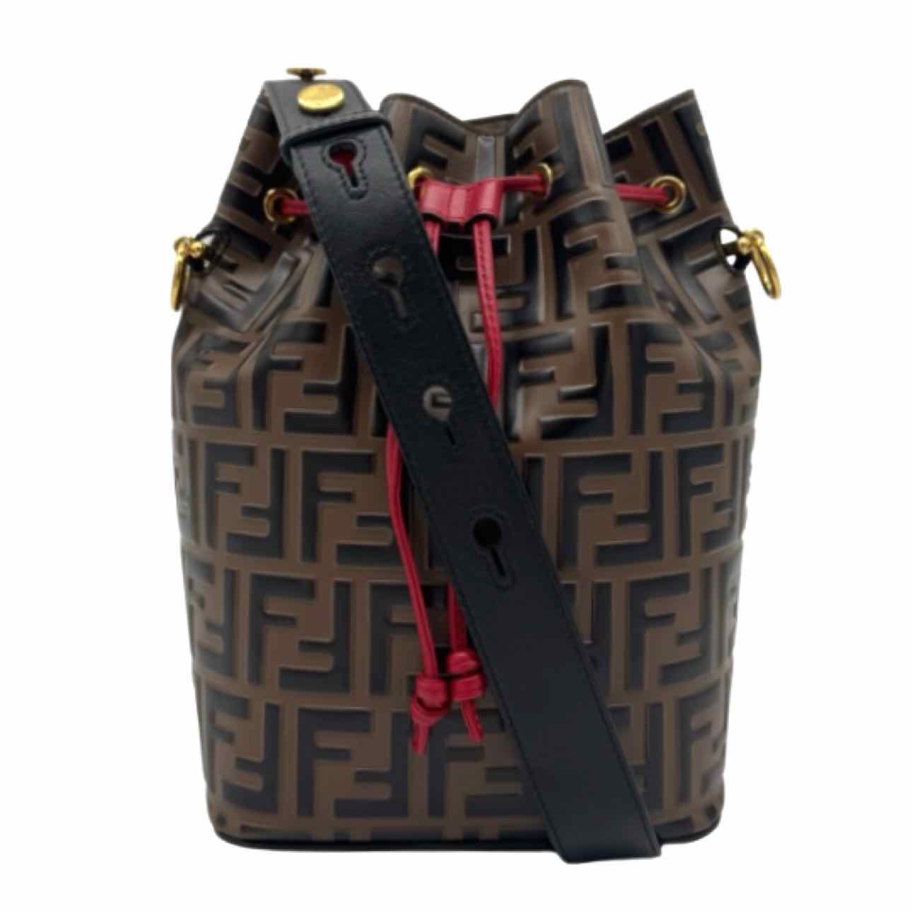FENDI Vitello Grace F Is Fendi 1974 Embossed Grande Mon Tresor Bucket Bag