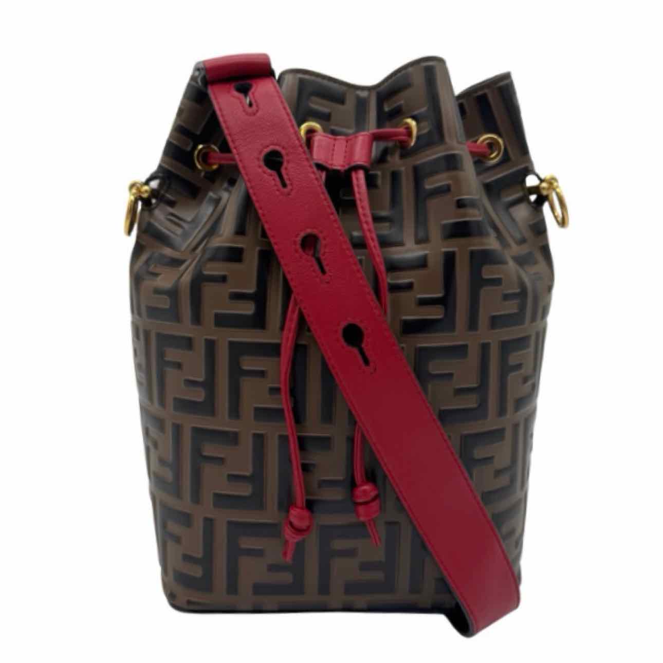 FENDI Vitello Grace F Is Fendi 1974 Embossed Grande Mon Tresor Bucket Bag