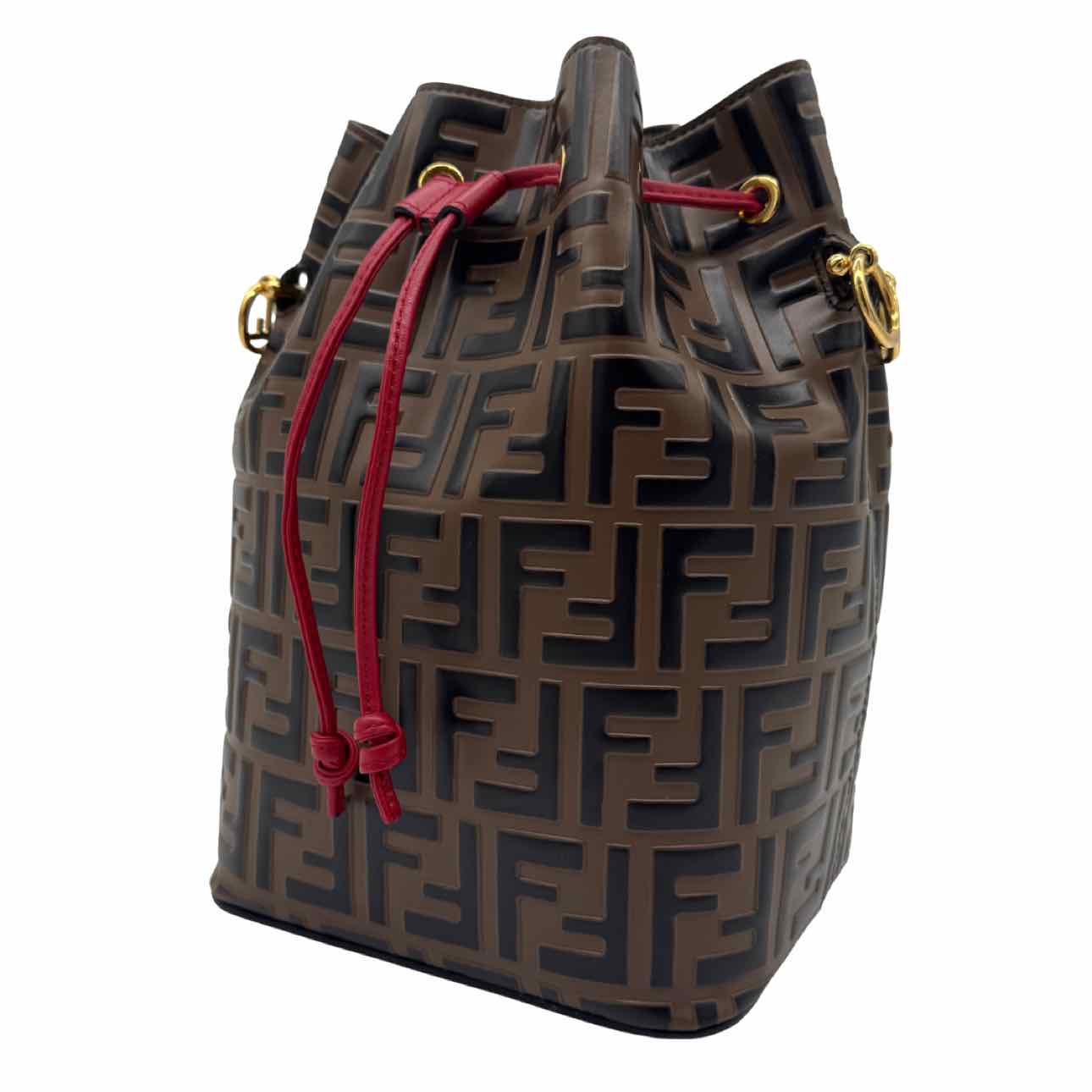 FENDI Vitello Grace F Is Fendi 1974 Embossed Grande Mon Tresor Bucket Bag