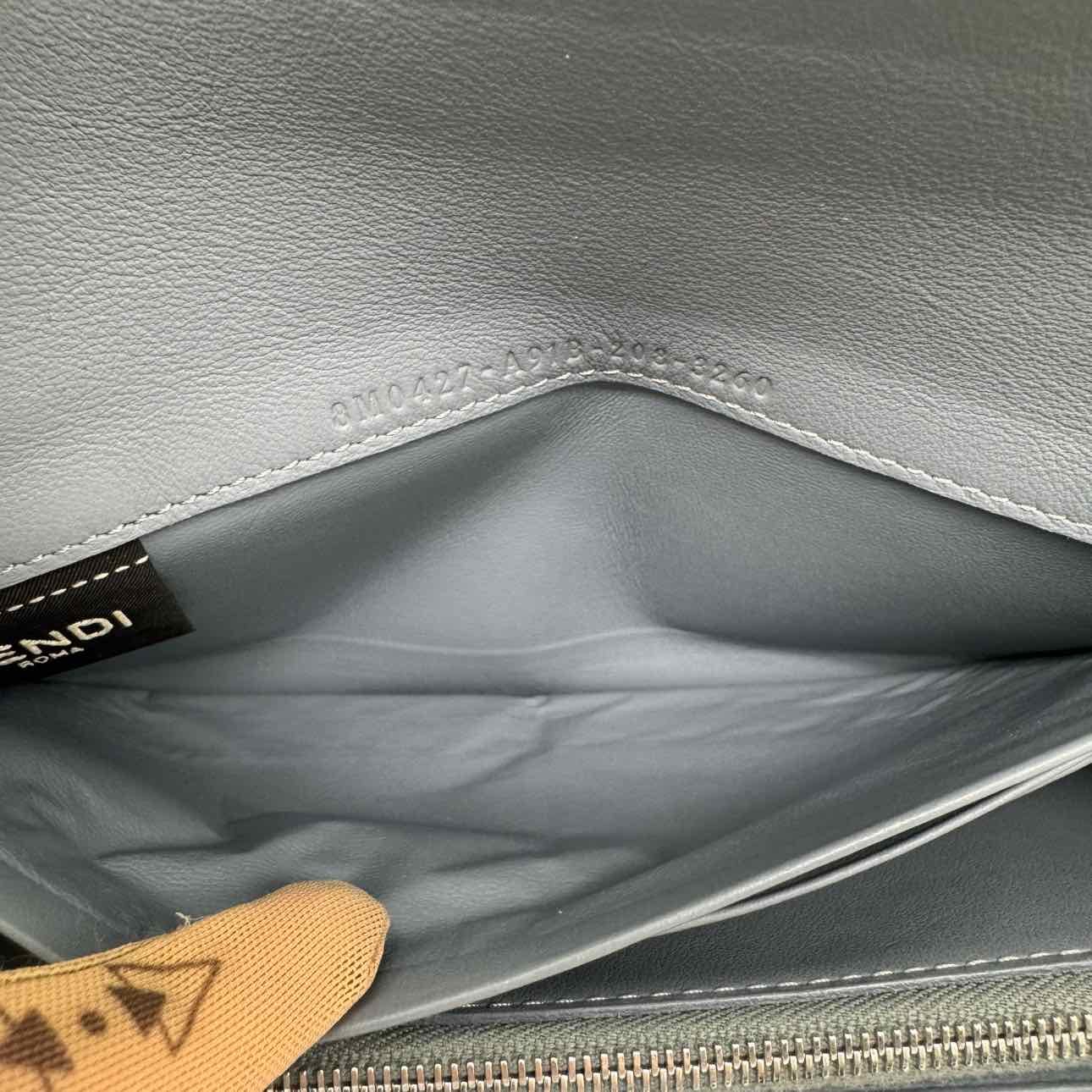 FENDI Vitello Peekaboo Bifold Continental Wallet Blue