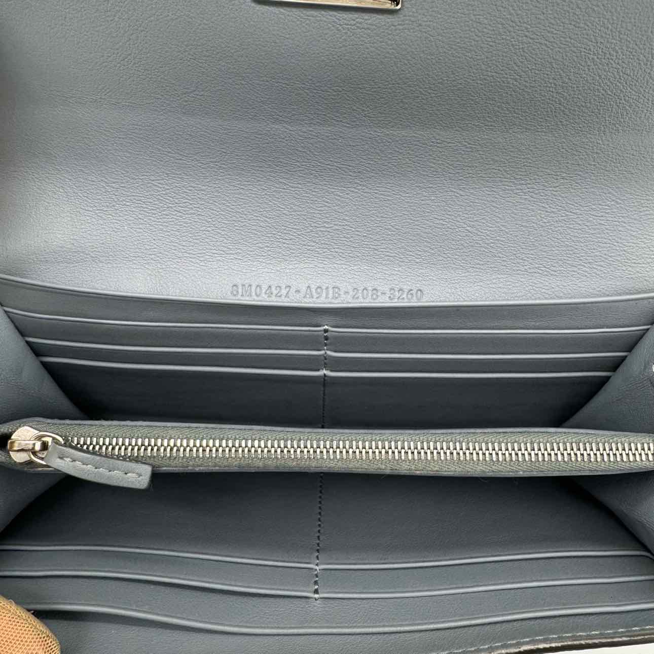 FENDI Vitello Peekaboo Bifold Continental Wallet Blue