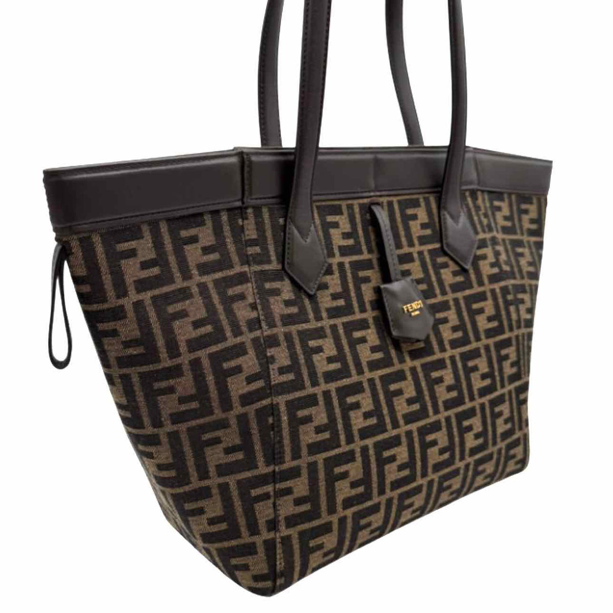 FENDI Zuca Jacquard Medium Origami Tote Brown