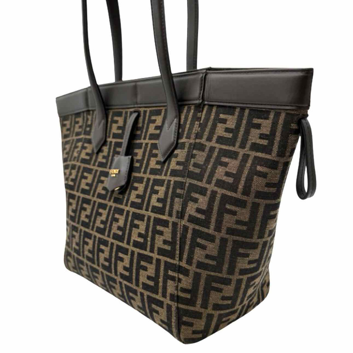 FENDI Zuca Jacquard Medium Origami Tote Brown