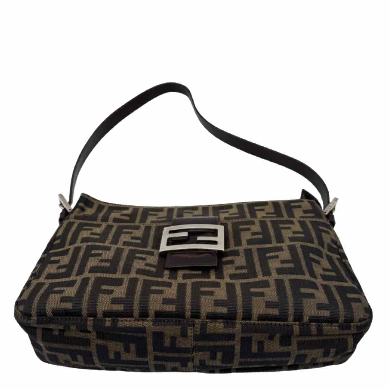 FENDI Zucca Baguette Shoulder Bag Brown