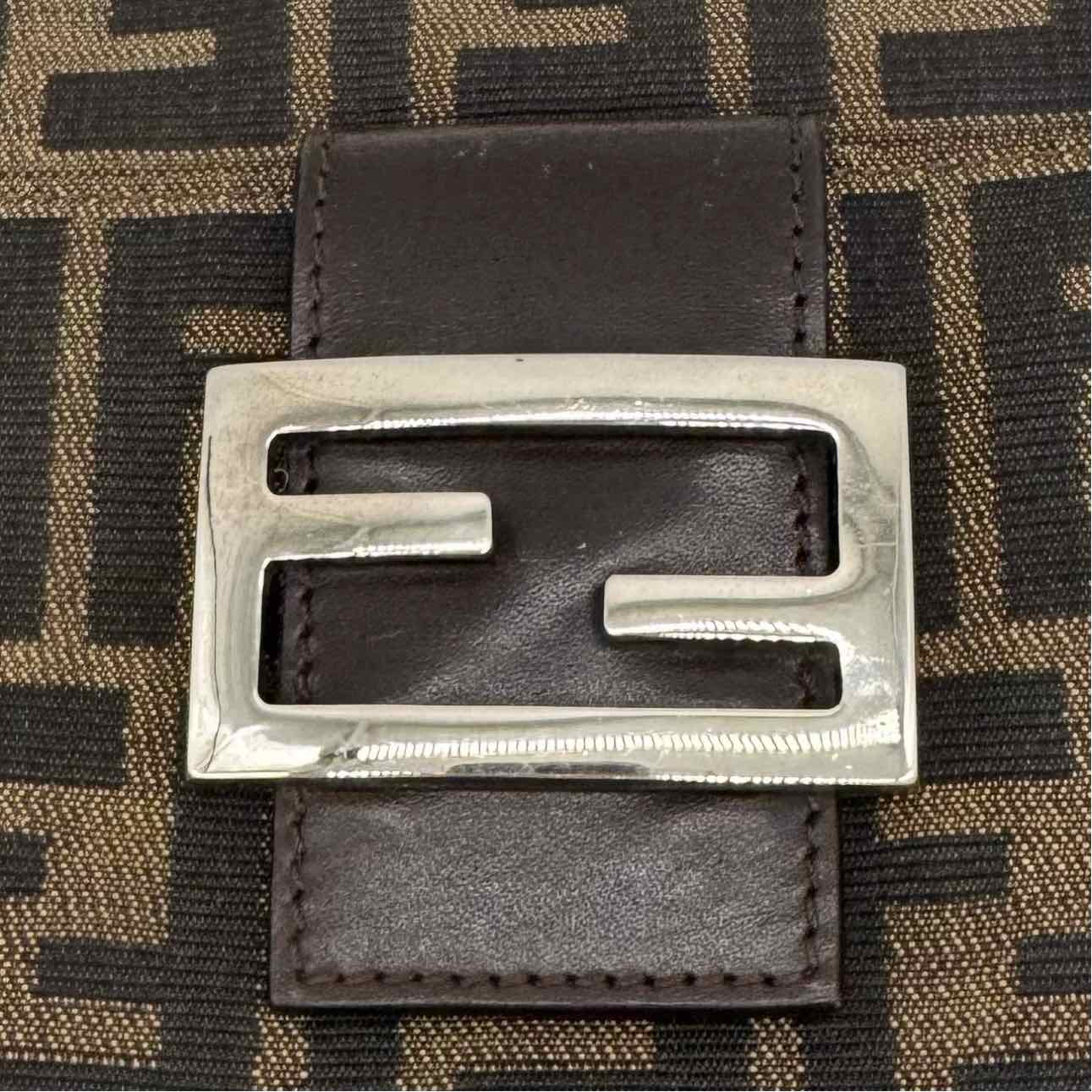 FENDI Zucca Baguette Shoulder Bag Brown