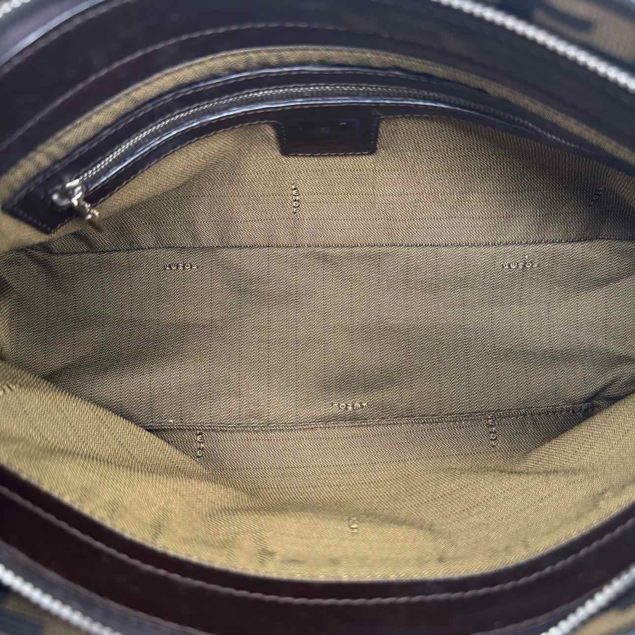FENDI Zucca Baguette Shoulder Bag Brown