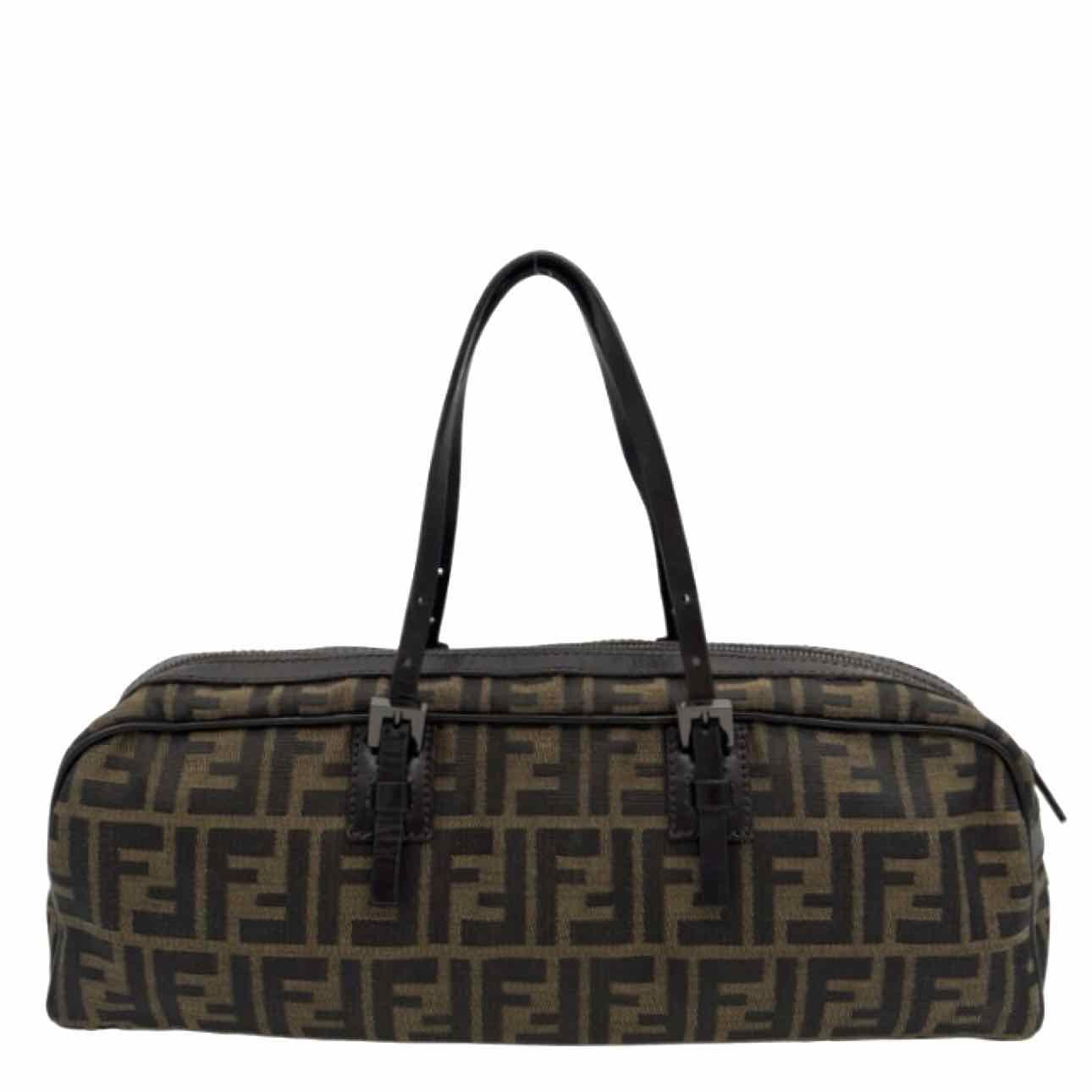 FENDI Zucca Canvas East West Boston Bag Brown