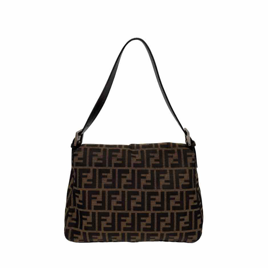 FENDI Zucca Canvas Mama Baguette Brown Shoulder Bag (Pre-Owned)