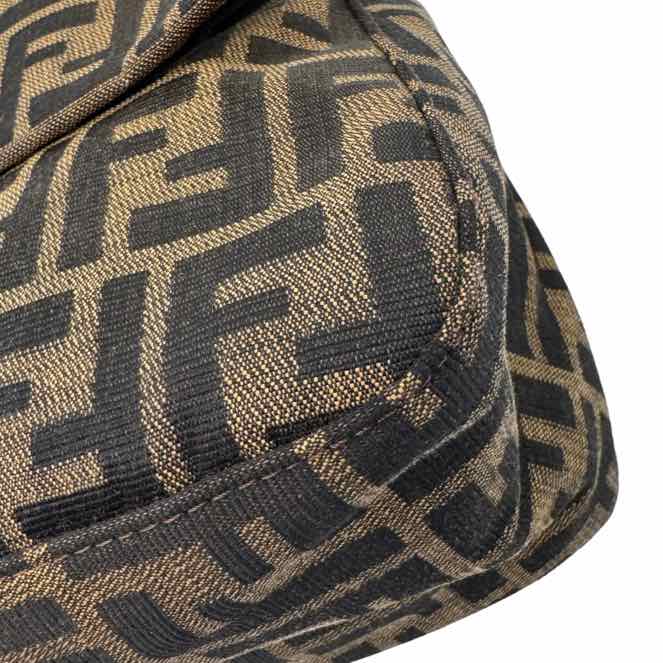 FENDI Zucca Canvas Mama Baguette Brown Shoulder Bag (Pre-Owned)