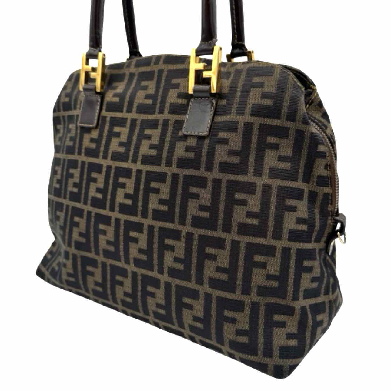 FENDI Zucca FF Top Hadle Tote Bag Brown