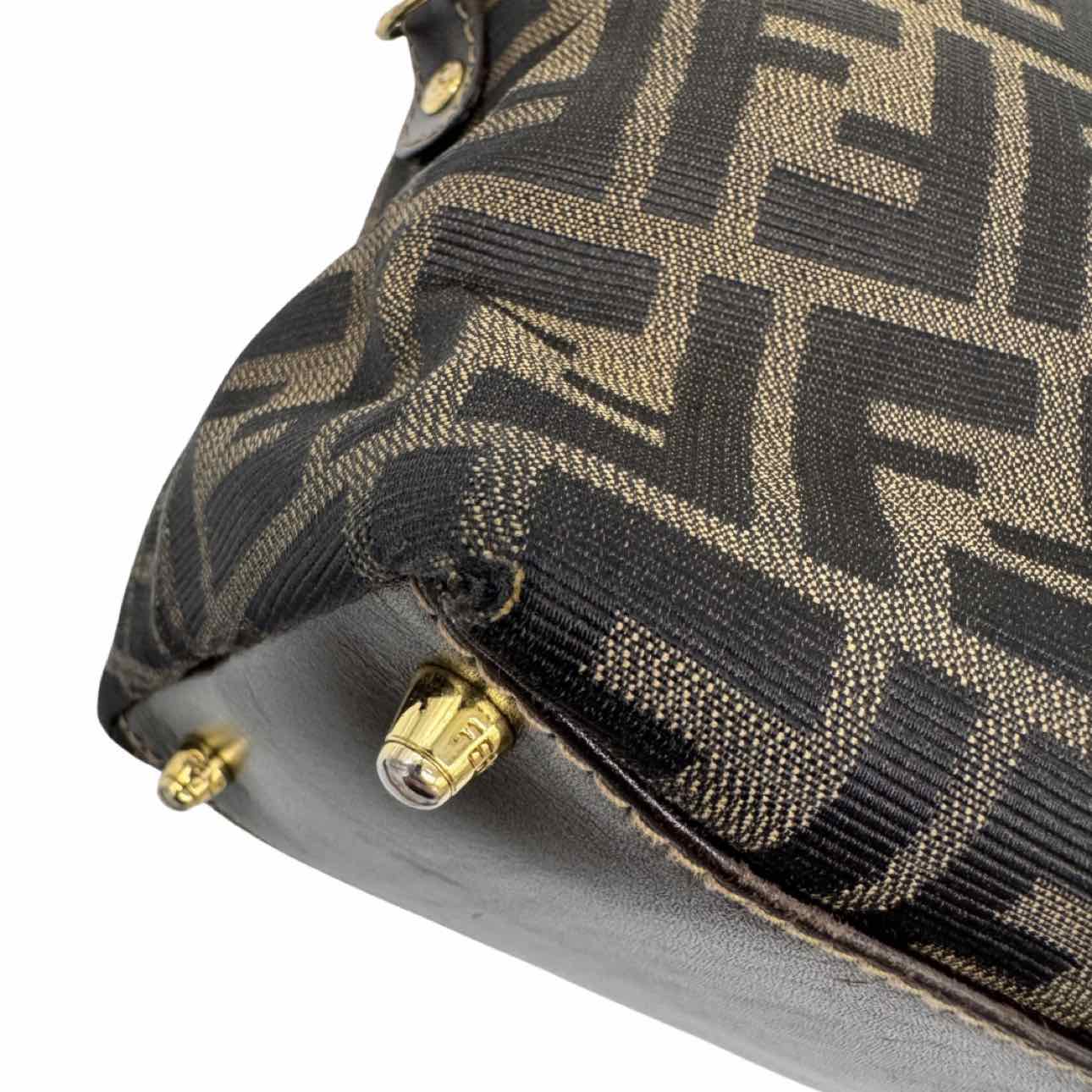 FENDI Zucca FF Top Hadle Tote Bag Brown