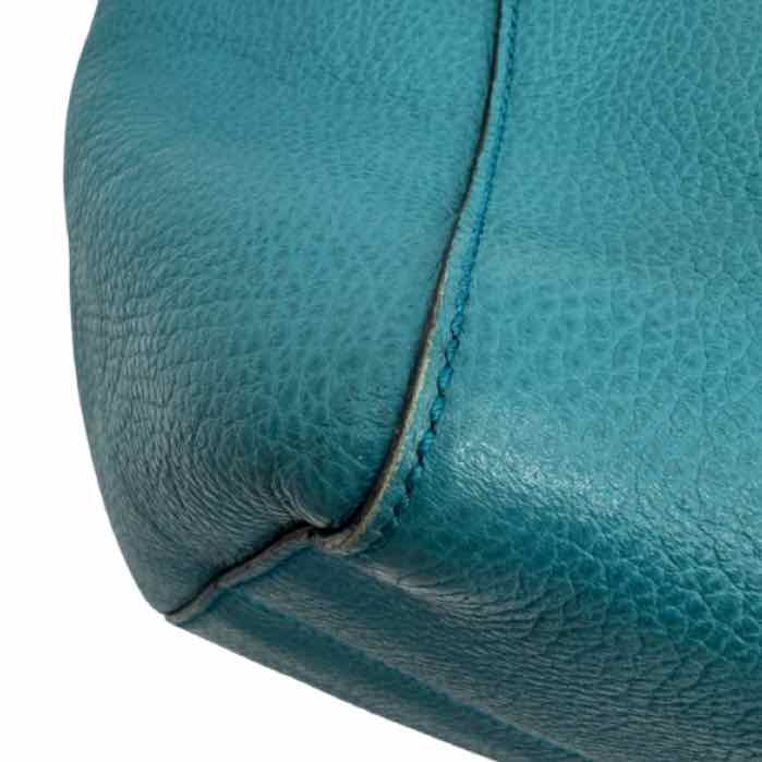 GUCCI Calfskin Dollar Medium Swing Tote Teal