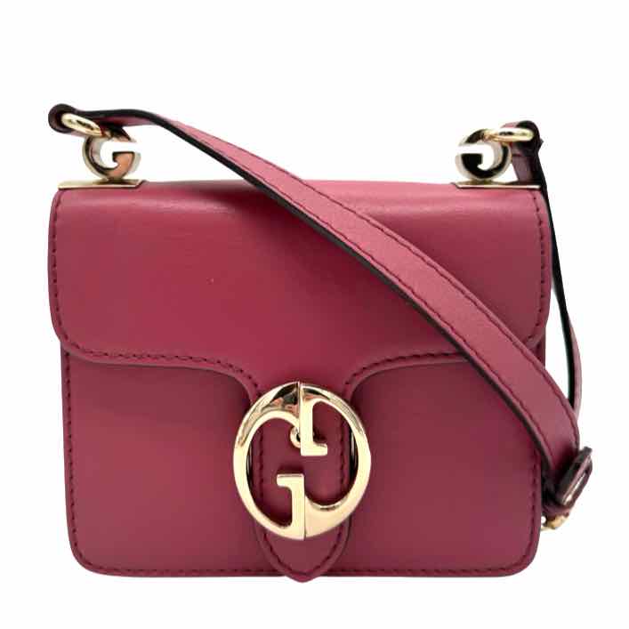 GUCCI Calfskin Double G 1973 Crossbody Burgandy