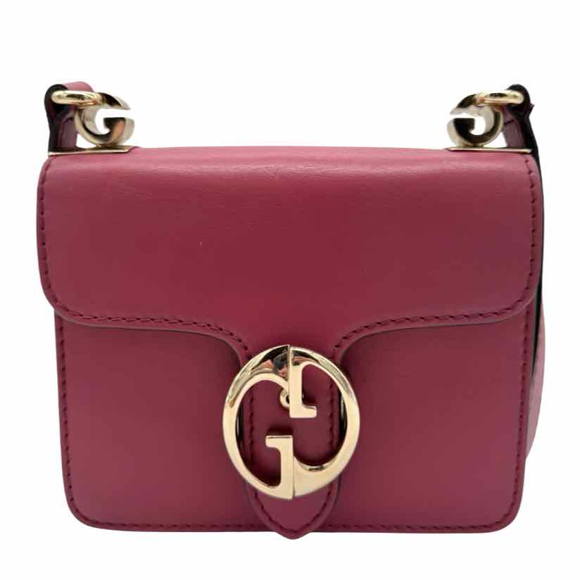 GUCCI Calfskin Double G 1973 Crossbody Burgandy