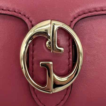GUCCI Calfskin Double G 1973 Crossbody Burgandy