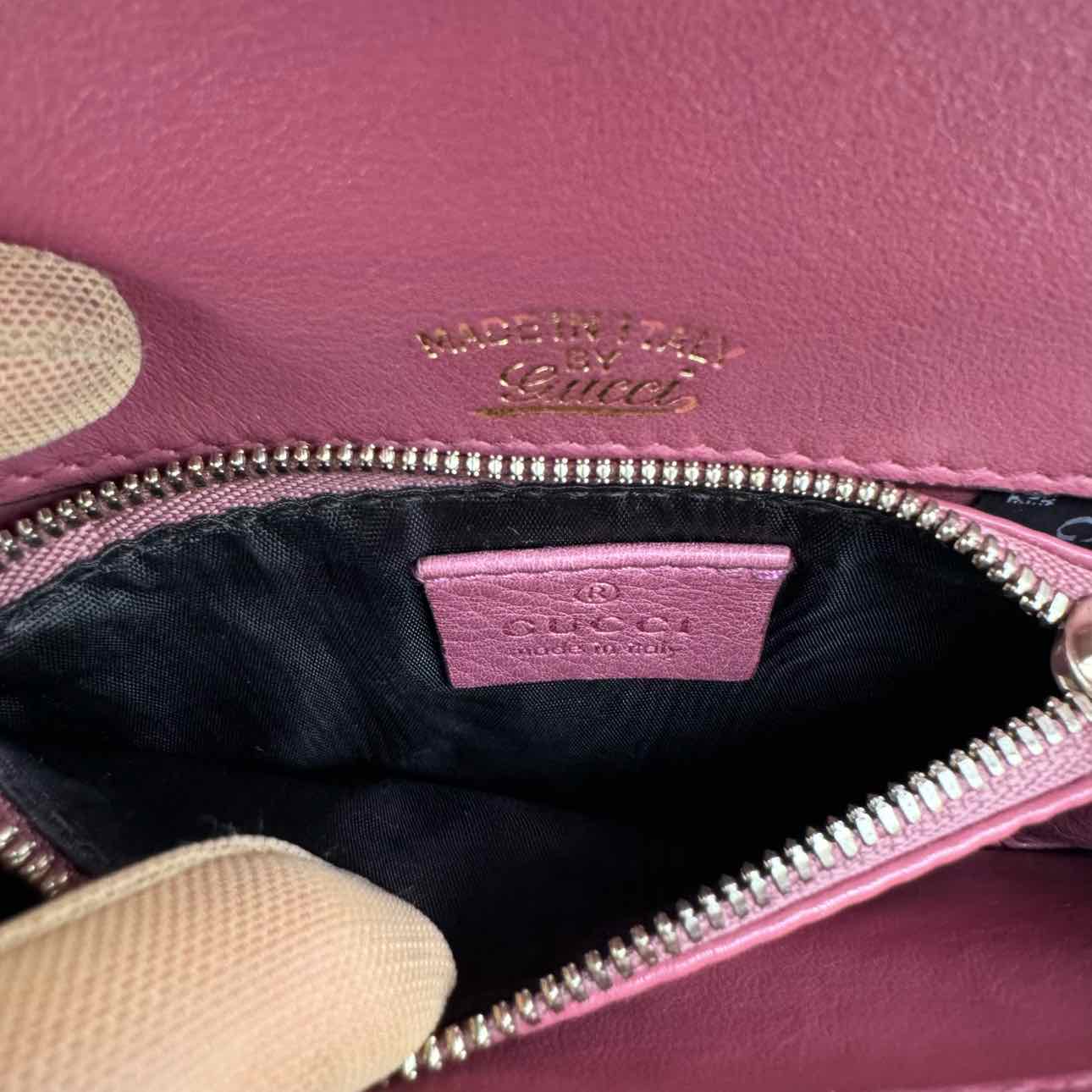 GUCCI Calfskin Double G 1973 Crossbody Burgandy