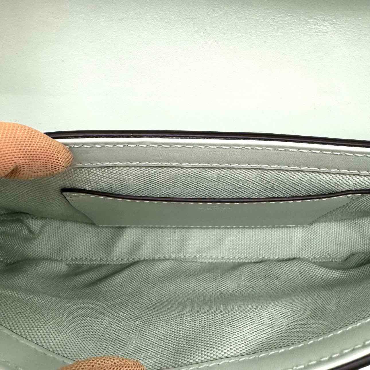 GUCCI Calfskin GG Super Mini Mint Crossbody Bag