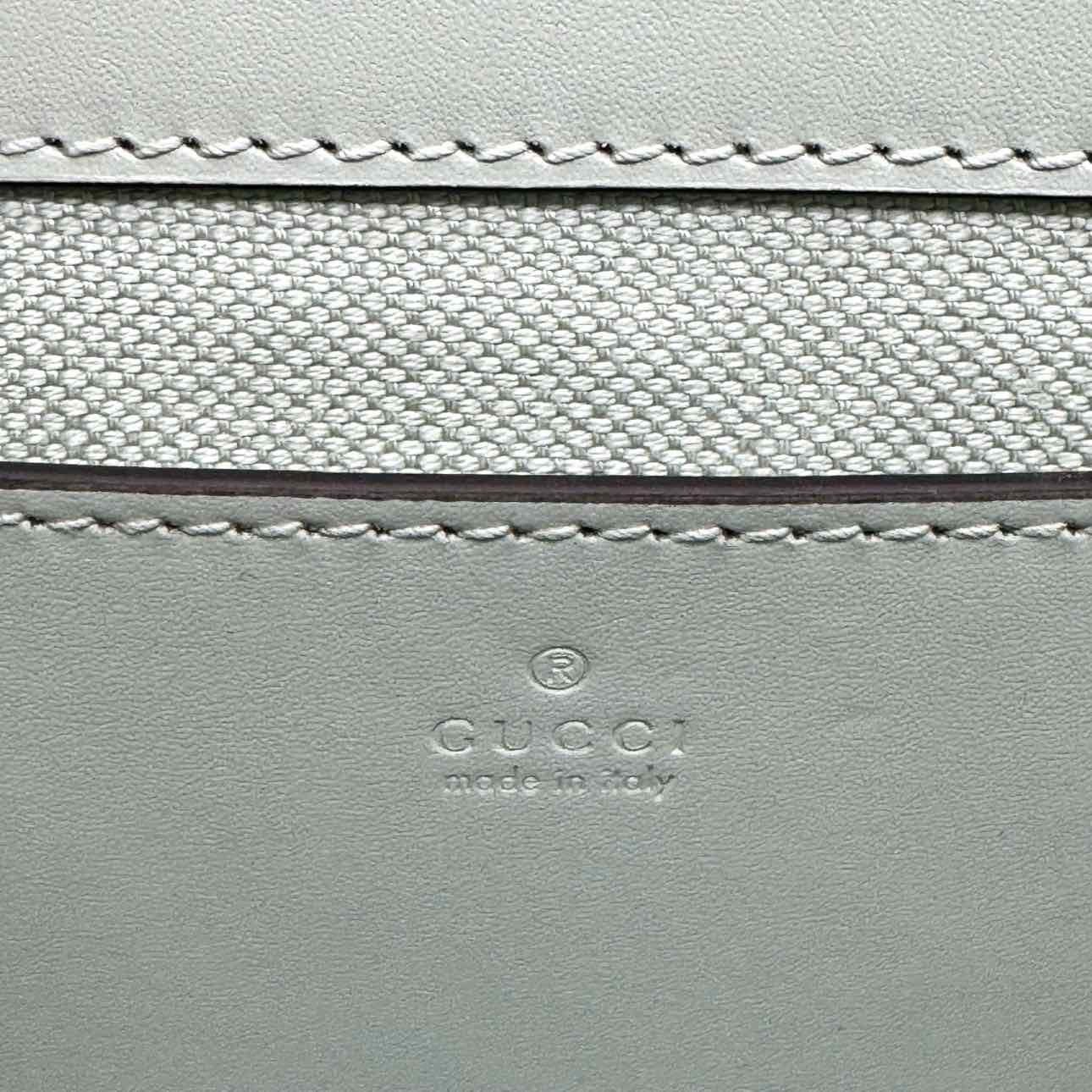 GUCCI Calfskin GG Super Mini Mint Crossbody Bag