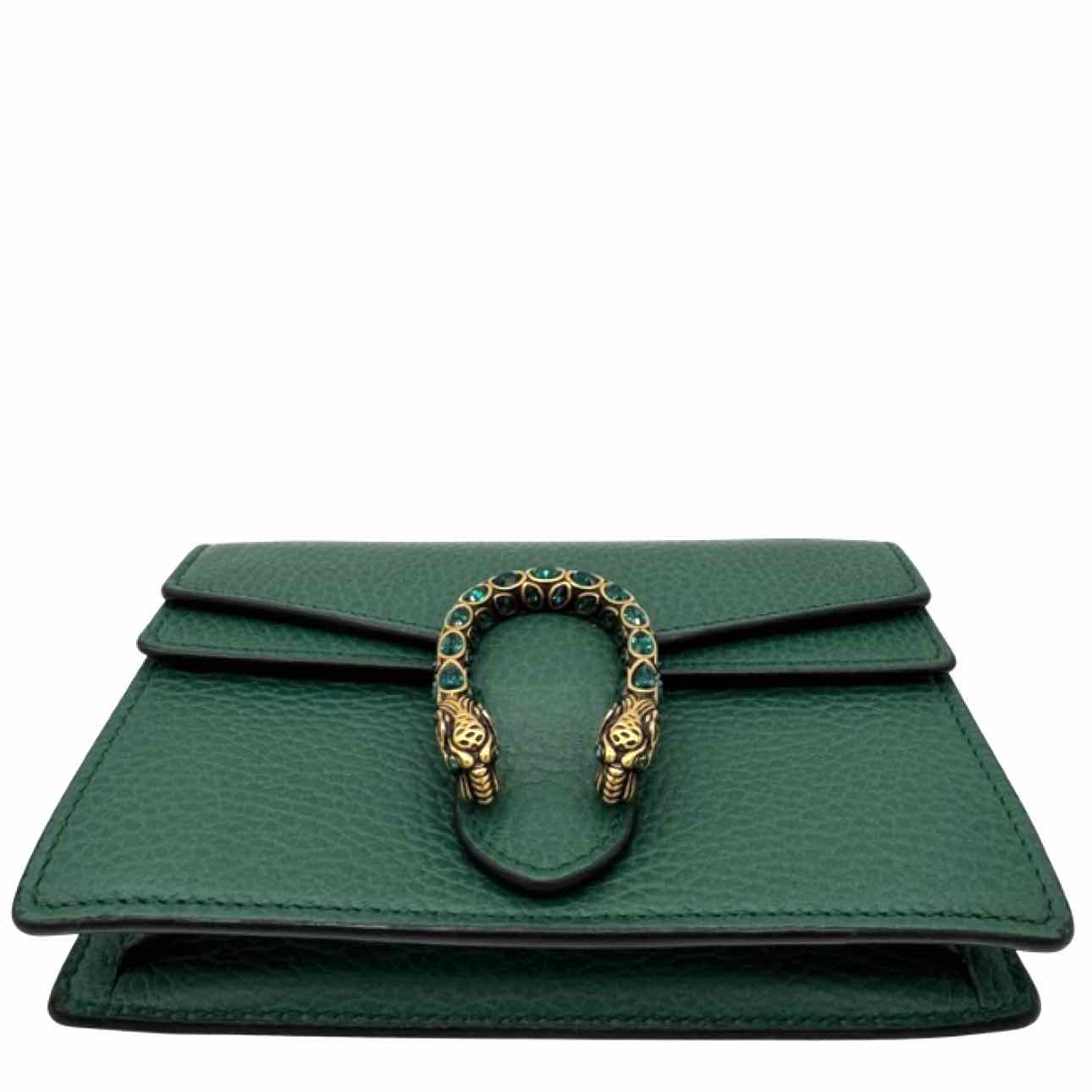 GUCCI Calfskin Mini Dionysus Chain Crossbody Green Crossbody