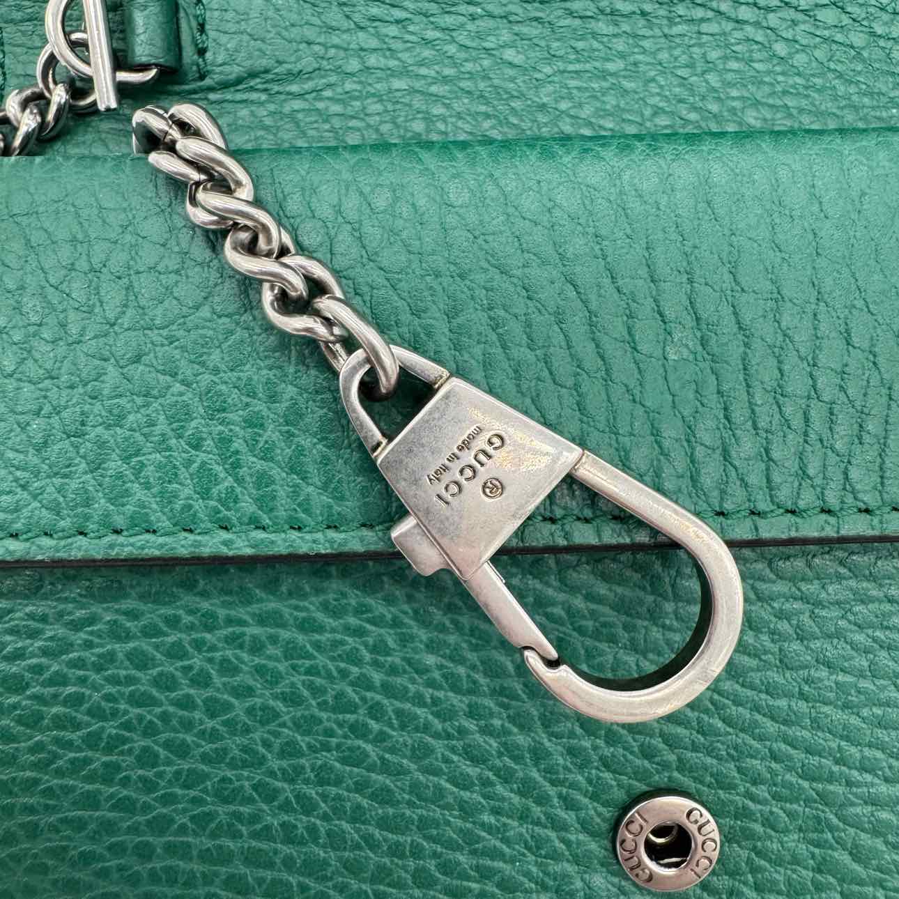 GUCCI Calfskin Mini Dionysus Chain Crossbody Green Crossbody